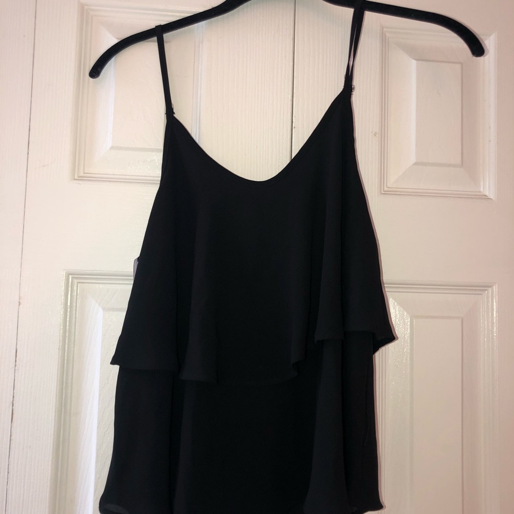 Black layered tank blouse - EUC
